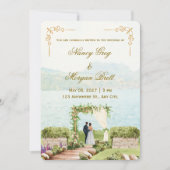 Whispering Botanica Watercolor Wedding Invitation Einladung (Vorderseite)