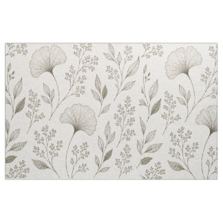 Whispering Botanicals Stoff | Olive Ginkgo Floral