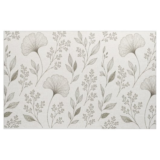 Whispering Botanicals Stoff | Olive Ginkgo Floral (Yard (91,4 cm))