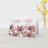 Whispering Magnolia Birthday Card Karte (Gelbe Blume)