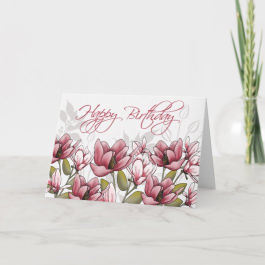 Whispering Magnolia Birthday Card Karte (Vorderseite)