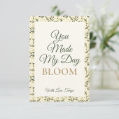 Whispering Meadow - Butter Yellow Floral Border Dankeskarte (Stehend Vorderseite)