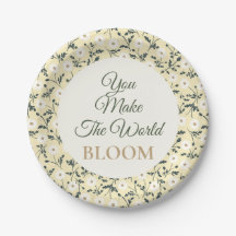 Whispering Meadow - Butter Yellow Floral Border