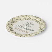 Whispering Meadow - Butter Yellow Floral Border Pappteller (Schrägansicht)