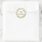 Whispering Meadow - Butter Yellow Floral Border Runder Aufkleber (Tasche)