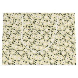 Whispering Meadow - Butter Yellow Floral Pattern Große Geschenktüte
