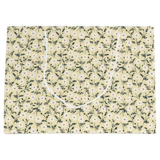 Whispering Meadow - Butter Yellow Floral Pattern Große Geschenktüte (Vorderseite)