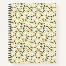 Whispering Meadow - Butter Yellow Floral Pattern Notizblock