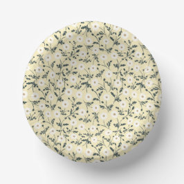 Whispering Meadow - Butter Yellow Floral Pattern Pappteller