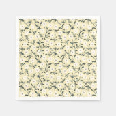 Whispering Meadow - Butter Yellow Floral Pattern Serviette (Vorderseite)