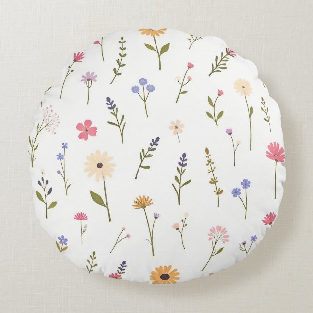 Whispering Wilds Rundes Kissen (Vorderseite)