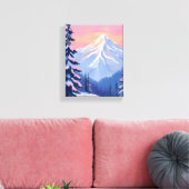 Whispering Winter Peaks Mountain Pastel Pink Sky Leinwanddruck (Insitu (Wohnzimmer))