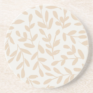 Whisperleaf-Subtle Botanical In Cream & Beige Getränkeuntersetzer