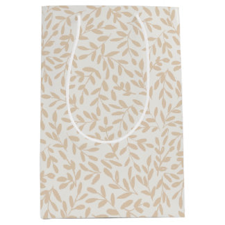 Whisperleaf-Subtle Botanical In Cream & Beige Mittlere Geschenktüte