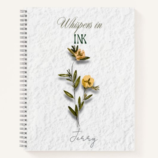 Whispers in Ink: Personalized Pressed Flower Notizblock (Vorderseite)