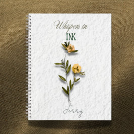 Whispers in Ink: Personalized Pressed Flower Notizblock
