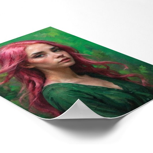 Whispers in Pink and Green Poster (Ecke)