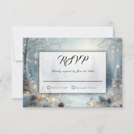 Whispers of a Winter Solstice Wedding RSVP Karte