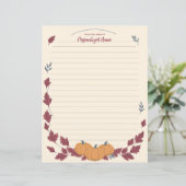 Whispers Of Fall Lined Paper Sheet (Stehend Vorderseite)
