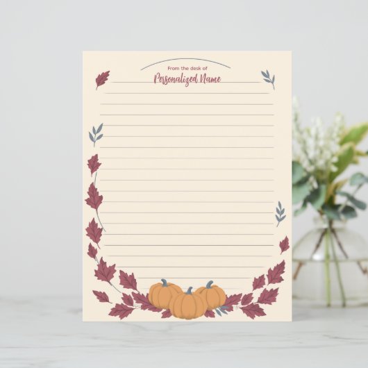 Whispers Of Fall Lined Paper Sheet (Stehend Vorderseite)