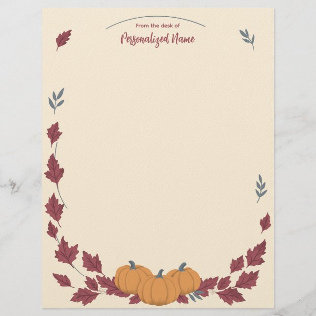 Whispers Of Fall Unlined Letterhead Briefbogen (Vorderseite)