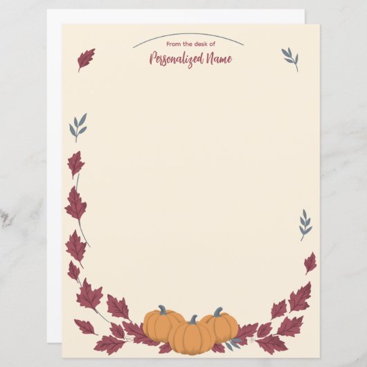 Whispers Of Fall Unlined Paper Sheet (Vorne/Hinten)