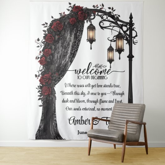 Whispers of Forever Romantic Welcome Backdrop Wandteppich (Beispiel)