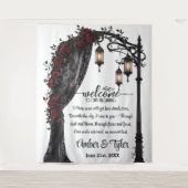 Whispers of Forever Romantic Welcome Backdrop Wandteppich (Vorderseite)