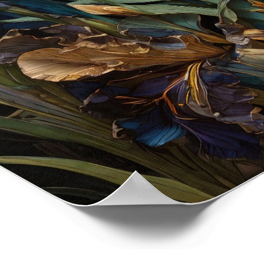 Whispers of Iris - Blume Digital Art Poster (Ecke)