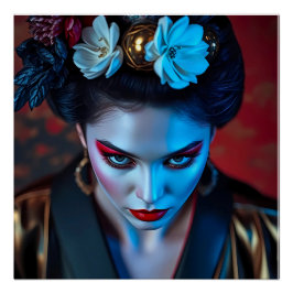 Whispers of Kyoto - Geisha in Glanz Nah Aufnahme Poster