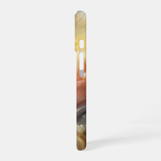 Whispers of Light Golden Abstract Cloud Flow iPhone 16 Hülle (Linke Seite)