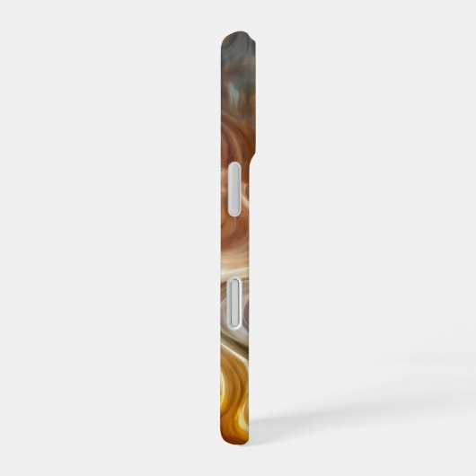 Whispers of Light Golden Abstract Cloud Flow iPhone 16 Hülle (Rechte Seite)