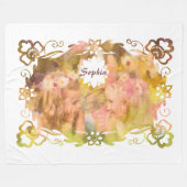 Whispers of Magic: Two Fairy Friends in a Garden Fleecedecke (Vorderseite (Horizontal))