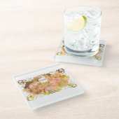 Whispers of Magic: Two Fairy Friends in a Garden Glasuntersetzer (Schrägansicht)