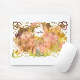 Whispers of Magic: Two Fairy Friends in a Garden Mousepad