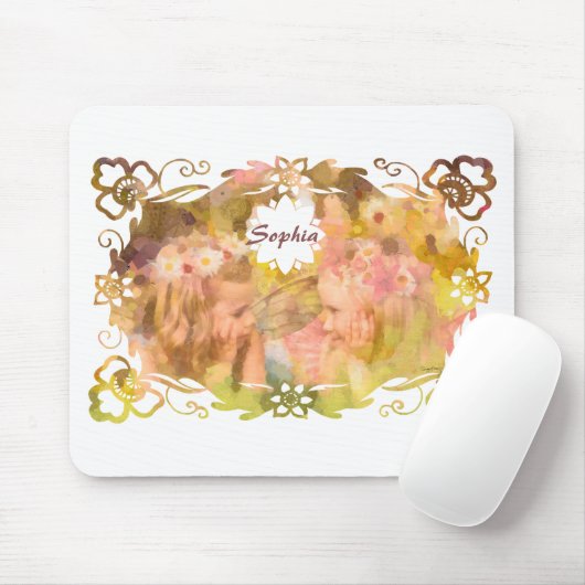 Whispers of Magic: Two Fairy Friends in a Garden Mousepad (Mit Mouse)