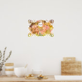 Whispers of Magic: Two Fairy Friends in a Garden Poster (Küche)