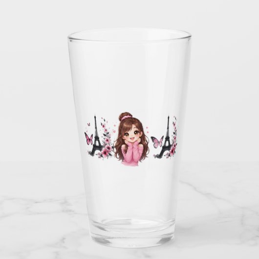 Whispers of Paris Petals Over the Eiffel A Butterf Glas (Vorderseite)