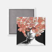 Whispers of Petals: A Dreamlike Tapestry Magnet (Vorderseite/Rückseite)