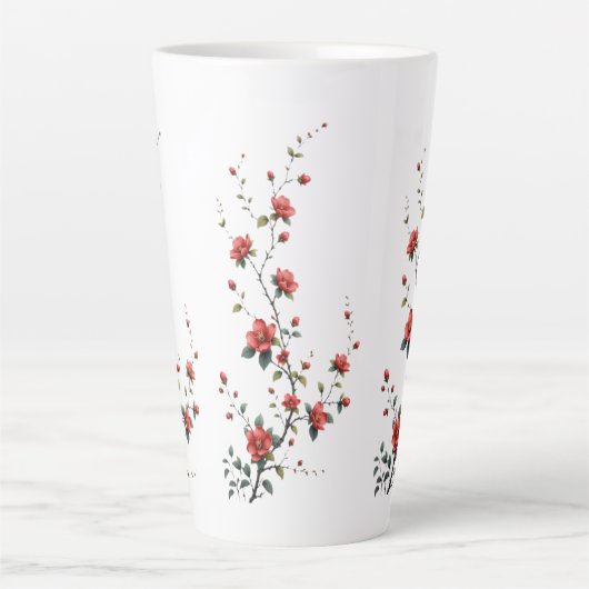 Whispers of Spring Blossoms in Quiet Bloom Petals  Milchtasse (Vorderseite)