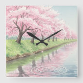 Whispers of Spring Quadratische Wanduhr (Vorderseite)