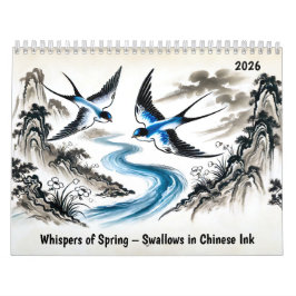 Whispers of Spring – Swallows in Chinese Ink Kalender