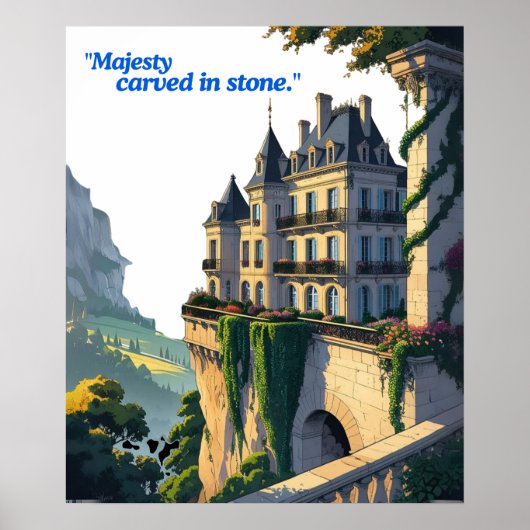 "Whispers of the Château – Elegant Palace Line Art Poster (Vorne)