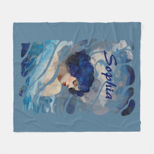 Whispers of the Ocean Goddess Fleecedecke (Vorderseite (Horizontal))