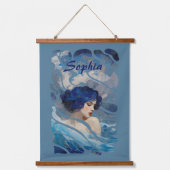 Whispers of the Ocean Goddess Wandteppich Mit Holzrahmen (Vorderseite)