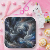 Whispers of the Storm Abstract Face in the Cloud Pappteller (Party)
