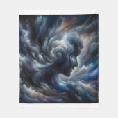 "Whispers of the Storm Abstract Face in the Clouds Fleecedecke (Vorderseite)
