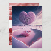 Whispers of the Wintry Night: Dreamy Winter Heart Einladung (Vorne/Hinten)