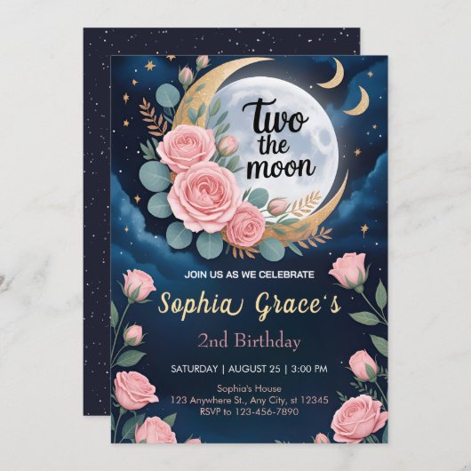 Whispers of Two in the Moonlight Einladung (Vorne/Hinten)