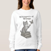Whispers of Wings: Magical Cat, Butterfly & Book Sweatshirt (Vorderseite)